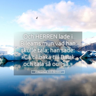 Picture 05 - 4 Mosebok 23:5 SV1917 - Och HERREN lade i Bileams mun vad han skulle - Bible Verse Picture