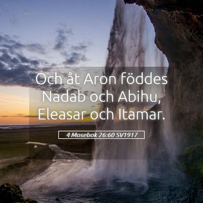 Picture 05 - 4 Mosebok 26:60 SV1917 - Och åt Aron föddes Nadab och Abihu, Eleasar och - Bible Verse Picture