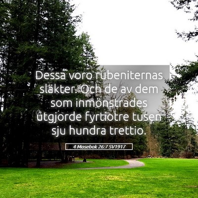 Picture 05 - 4 Mosebok 26:7 SV1917 - Dessa voro rubeniternas släkter. Och de av dem - Bible Verse Picture