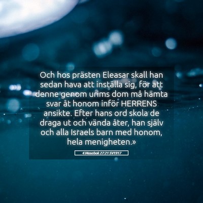 Picture 05 - 4 Mosebok 27:21 SV1917 - Och hos prästen Eleasar skall han sedan hava att - Bible Verse Picture