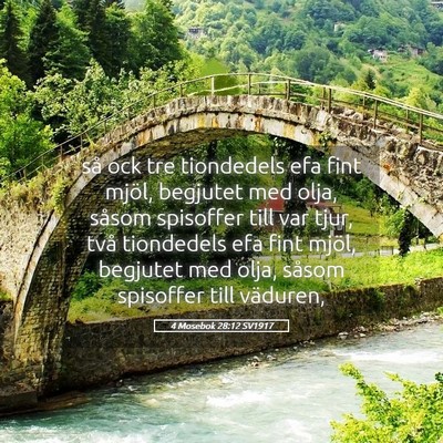 Picture 05 - 4 Mosebok 28:12 SV1917 - så ock tre tiondedels efa fint mjöl, begjutet - Bible Verse Picture