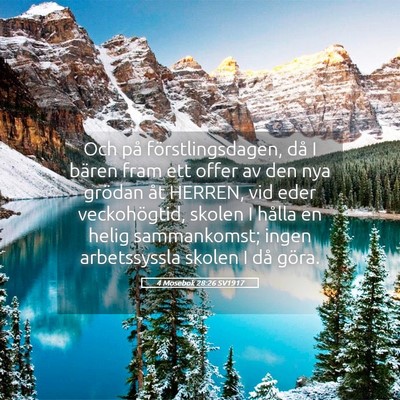 Picture 05 - 4 Mosebok 28:26 SV1917 - Och på förstlingsdagen, då I bären fram ett - Bible Verse Picture