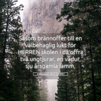Picture 05 - 4 Mosebok 28:27 SV1917 - Såsom brännoffer till en välbehaglig lukt för - Bible Verse Picture