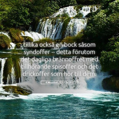 Picture 05 - 4 Mosebok 29:19 SV1917 - tillika också en bock såsom syndoffer -- detta - Bible Verse Picture