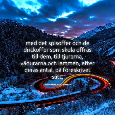 Picture 05 - 4 Mosebok 29:21 SV1917 - med det spisoffer och de drickoffer som skola - Bible Verse Picture