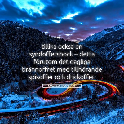 Picture 05 - 4 Mosebok 29:22 SV1917 - tillika också en syndoffersbock -- detta - Bible Verse Picture