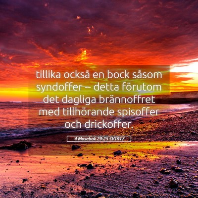 Picture 05 - 4 Mosebok 29:25 SV1917 - tillika också en bock såsom syndoffer -- detta - Bible Verse Picture