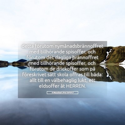 Picture 05 - 4 Mosebok 29:6 SV1917 - detta förutom nymånadsbrännoffret med - Bible Verse Picture