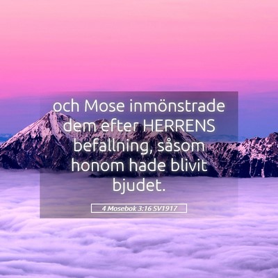 Picture 05 - 4 Mosebok 3:16 SV1917 - och Mose inmönstrade dem efter HERRENS - Bible Verse Picture