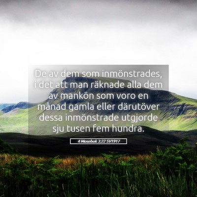 Picture 05 - 4 Mosebok 3:22 SV1917 - De av dem som inmönstrades, i det att man - Bible Verse Picture