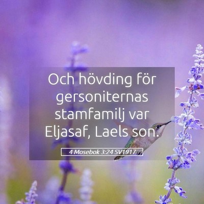 Picture 05 - 4 Mosebok 3:24 SV1917 - Och hövding för gersoniternas stamfamilj var - Bible Verse Picture