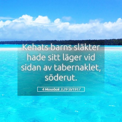 Picture 05 - 4 Mosebok 3:29 SV1917 - Kehats barns släkter hade sitt läger vid sidan - Bible Verse Picture