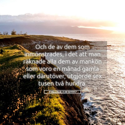 Picture 05 - 4 Mosebok 3:34 SV1917 - Och de av dem som inmönstrades, i det att man - Bible Verse Picture