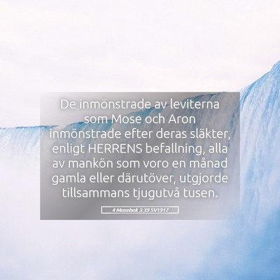 Picture 05 - 4 Mosebok 3:39 SV1917 - De inmönstrade av leviterna som Mose och Aron - Bible Verse Picture