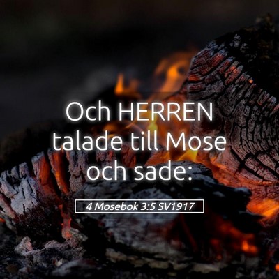 Picture 05 - 4 Mosebok 3:5 SV1917 - Och HERREN talade till Mose och - Bible Verse Picture