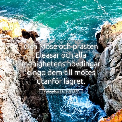 Picture 05 - 4 Mosebok 31:13 SV1917 - Och Mose och prästen Eleasar och alla - Bible Verse Picture