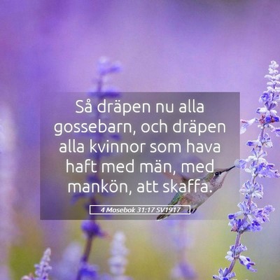 Picture 05 - 4 Mosebok 31:17 SV1917 - Så dräpen nu alla gossebarn, och dräpen alla - Bible Verse Picture