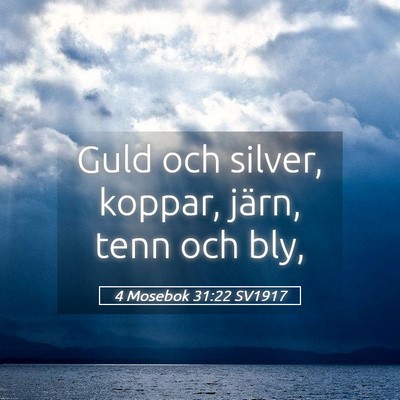 Picture 05 - 4 Mosebok 31:22 SV1917 - Guld och silver, koppar, järn, tenn och - Bible Verse Picture