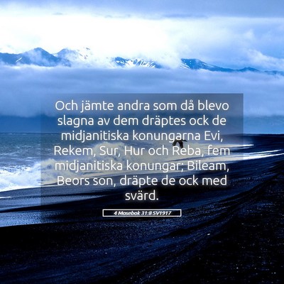 Picture 05 - 4 Mosebok 31:8 SV1917 - Och jämte andra som då blevo slagna av dem - Bible Verse Picture