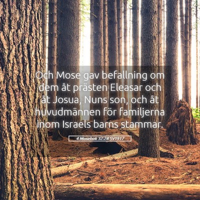 Picture 05 - 4 Mosebok 32:28 SV1917 - Och Mose gav befallning om dem åt prästen - Bible Verse Picture