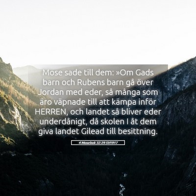 Picture 05 - 4 Mosebok 32:29 SV1917 - Mose sade till dem: »Om Gads barn och Rubens - Bible Verse Picture