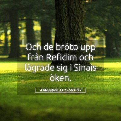 Picture 05 - 4 Mosebok 33:15 SV1917 - Och de bröto upp från Refidim och lägrade sig - Bible Verse Picture