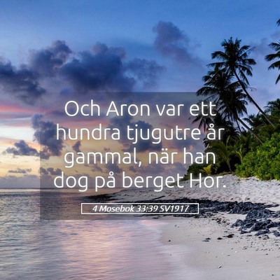 Picture 05 - 4 Mosebok 33:39 SV1917 - Och Aron var ett hundra tjugutre år gammal, när - Bible Verse Picture