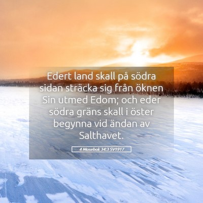Picture 05 - 4 Mosebok 34:3 SV1917 - Edert land skall på södra sidan sträcka sig - Bible Verse Picture