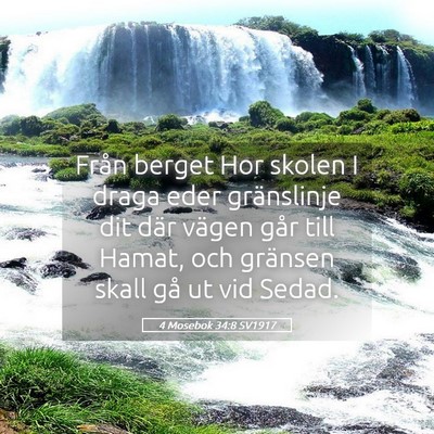Picture 05 - 4 Mosebok 34:8 SV1917 - Från berget Hor skolen I draga eder gränslinje - Bible Verse Picture