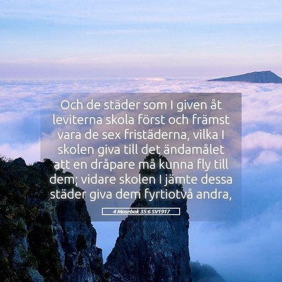 Picture 05 - 4 Mosebok 35:6 SV1917 - Och de städer som I given åt leviterna skola - Bible Verse Picture