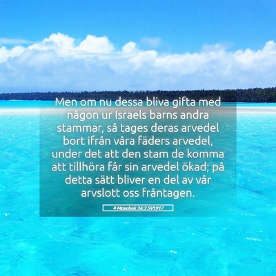 Picture 05 - 4 Mosebok 36:3 SV1917 - Men om nu dessa bliva gifta med någon ur Israels - Bible Verse Picture