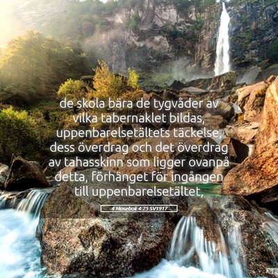 Picture 05 - 4 Mosebok 4:25 SV1917 - de skola bära de tygvåder av vilka tabernaklet - Bible Verse Picture
