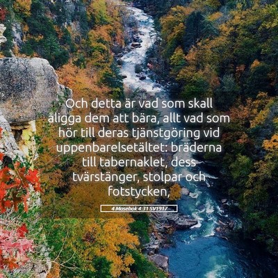 Picture 05 - 4 Mosebok 4:31 SV1917 - Och detta är vad som skall åligga dem att - Bible Verse Picture
