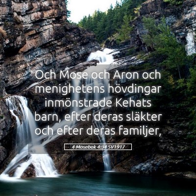 Picture 05 - 4 Mosebok 4:34 SV1917 - Och Mose och Aron och menighetens hövdingar - Bible Verse Picture