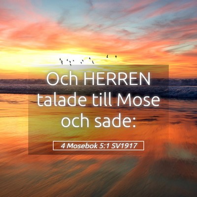 Picture 05 - 4 Mosebok 5:1 SV1917 - Och HERREN talade till Mose och - Bible Verse Picture