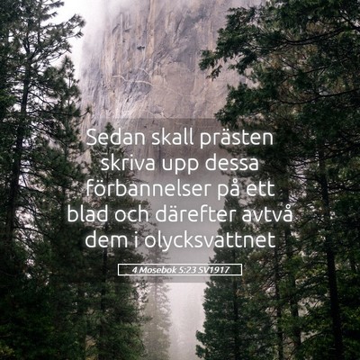 Picture 05 - 4 Mosebok 5:23 SV1917 - Sedan skall prästen skriva upp dessa - Bible Verse Picture