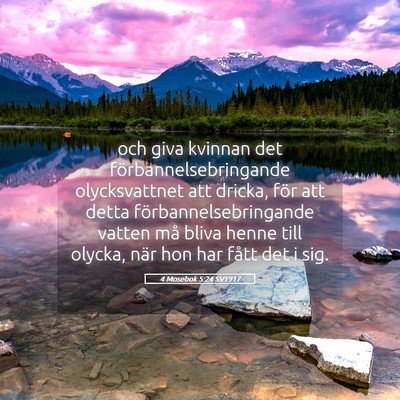 Picture 05 - 4 Mosebok 5:24 SV1917 - och giva kvinnan det förbannelsebringande - Bible Verse Picture