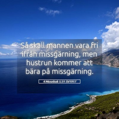 Picture 05 - 4 Mosebok 5:31 SV1917 - Så skall mannen vara fri ifrån missgärning, - Bible Verse Picture
