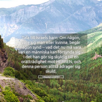 Picture 05 - 4 Mosebok 5:6 SV1917 - Tala till Israels barn: Om någon, vare sig man - Bible Verse Picture