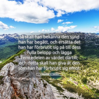 Picture 05 - 4 Mosebok 5:7 SV1917 - så skall han bekänna den synd han har begått, - Bible Verse Picture