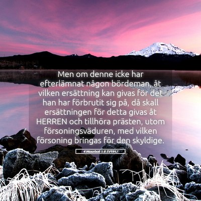Picture 05 - 4 Mosebok 5:8 SV1917 - Men om denne icke har efterlämnat någon - Bible Verse Picture