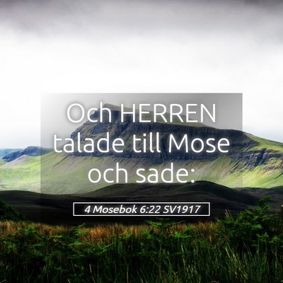 Picture 05 - 4 Mosebok 6:22 SV1917 - Och HERREN talade till Mose och - Bible Verse Picture