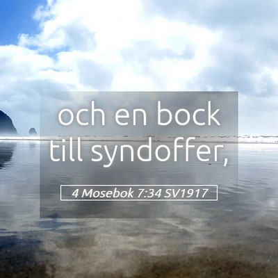 Picture 05 - 4 Mosebok 7:34 SV1917 - och en bock till - Bible Verse Picture