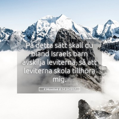 Picture 05 - 4 Mosebok 8:14 SV1917 - På detta sätt skall du bland Israels barn - Bible Verse Picture
