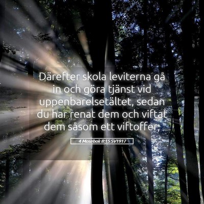 Picture 05 - 4 Mosebok 8:15 SV1917 - Därefter skola leviterna gå in och göra - Bible Verse Picture