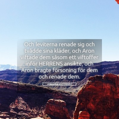 Picture 05 - 4 Mosebok 8:21 SV1917 - Och leviterna renade sig och tvådde sina - Bible Verse Picture