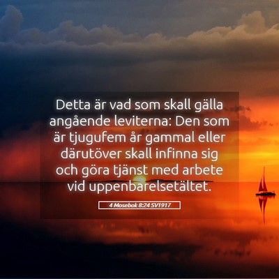 Picture 05 - 4 Mosebok 8:24 SV1917 - Detta är vad som skall gälla angående - Bible Verse Picture