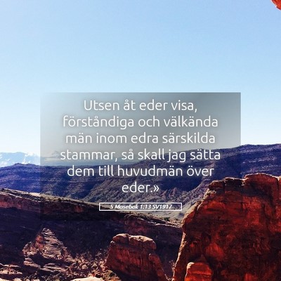 Picture 05 - 5 Mosebok 1:13 SV1917 - Utsen åt eder visa, förståndiga och välkända - Bible Verse Picture