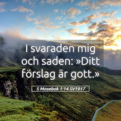 Picture 05 - 5 Mosebok 1:14 SV1917 - I svaraden mig och saden: »Ditt förslag är - Bible Verse Picture