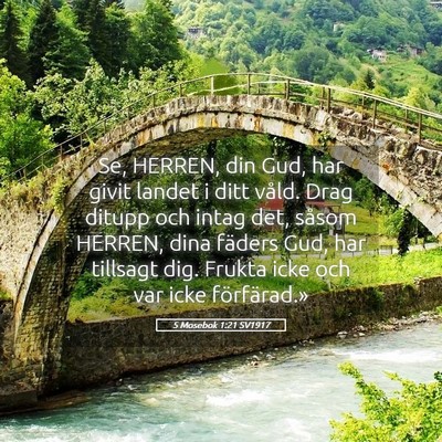 Picture 05 - 5 Mosebok 1:21 SV1917 - Se, HERREN, din Gud, har givit landet i ditt - Bible Verse Picture
